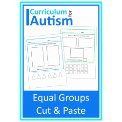 Equal Groups Cut and Paste Division Worksheets